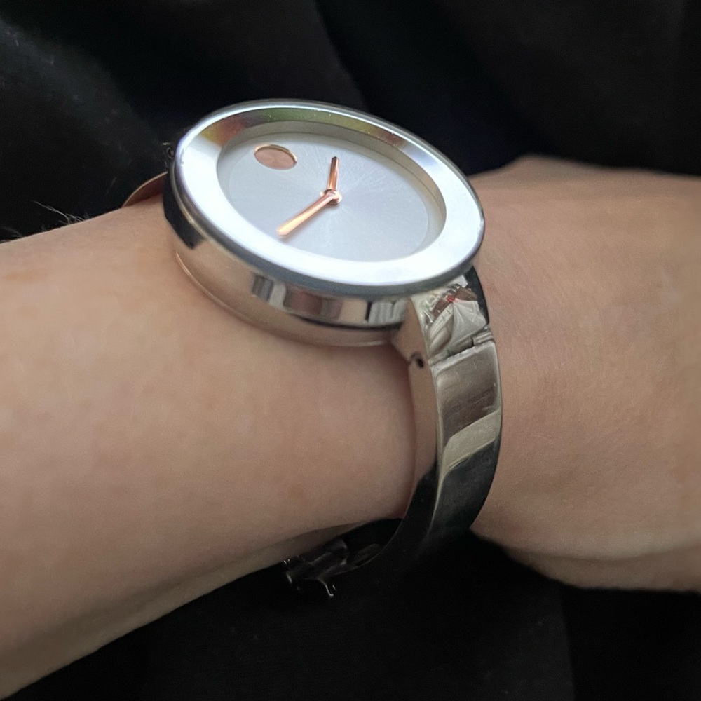 Movado Bold Silver and Rose Gold Watch ( NO BOX ) New Battery